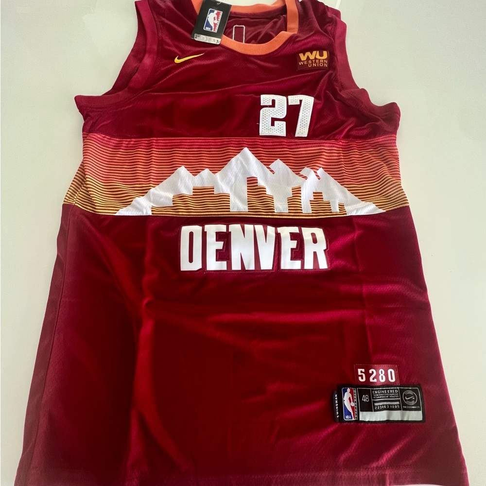 Men’s Denver Nuggets #27 Jamal Murray Red 2020-21 City Edition Jersey (MEDIUM)